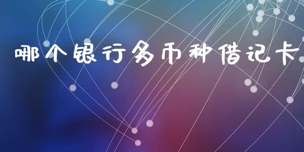 哪个银行多币种借记卡_https://m.jnkyh.com_股指期货_第1张
