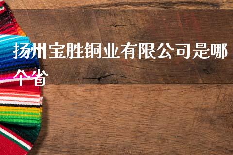 扬州宝胜铜业有限公司是哪个省_https://m.jnkyh.com_股指期货_第1张