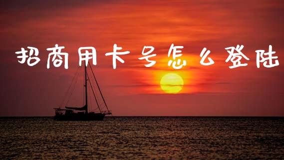 招商用卡号怎么登陆_https://m.jnkyh.com_国际原油_第1张