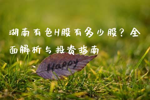 湖南有色H股有多少股？全面解析与投资指南_https://m.jnkyh.com_股指期货_第1张