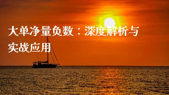 大单净量负数:深度解析与实战应用_股票交易_第1张_股指期货_期货开户条件_国际原油_股票交易 大单净量负数:深度解析与实战应用_https://m.jnkyh.com_股票交易_第1张