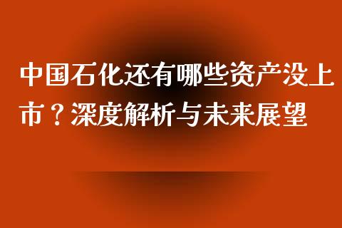 中国石化还有哪些资产没上市？深度解析与未来展望_https://m.jnkyh.com_期货开户条件_第1张