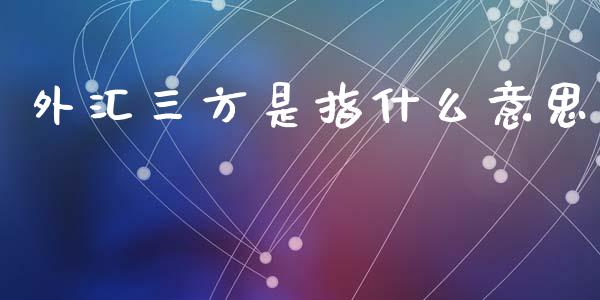 外汇三方是指什么意思_https://m.jnkyh.com_股指期货_第1张