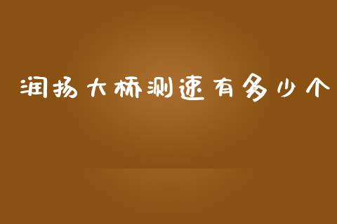 润扬大桥测速有多少个_https://m.jnkyh.com_国际原油_第1张