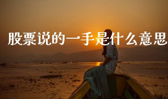 股票说的一手是什么意思_https://m.jnkyh.com_国际原油_第1张