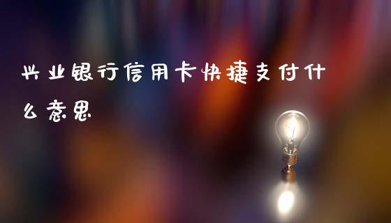 兴业银行信用卡快捷支付什么意思_https://m.jnkyh.com_期货开户条件_第1张