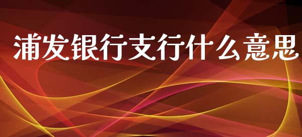 浦发银行支行什么意思_https://m.jnkyh.com_股票交易_第1张