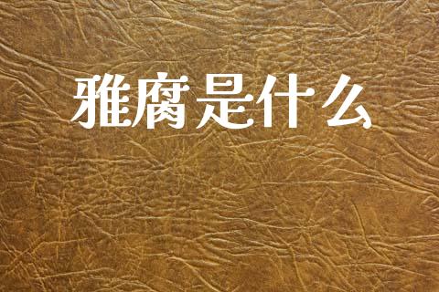 雅腐是什么_https://m.jnkyh.com_股票交易_第1张
