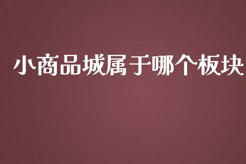 小商品城属于哪个板块_https://m.jnkyh.com_股票交易_第1张