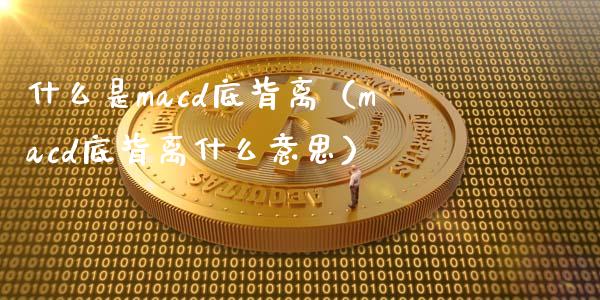 什么是macd底背离（macd底背离什么意思）_https://m.jnkyh.com_股指期货_第1张