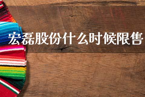 宏磊股份什么时候限售_https://m.jnkyh.com_股票交易_第1张