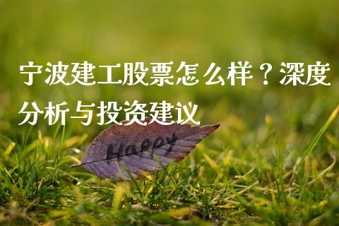 宁波建工股票怎么样？深度分析与投资建议_https://m.jnkyh.com_期货开户条件_第1张