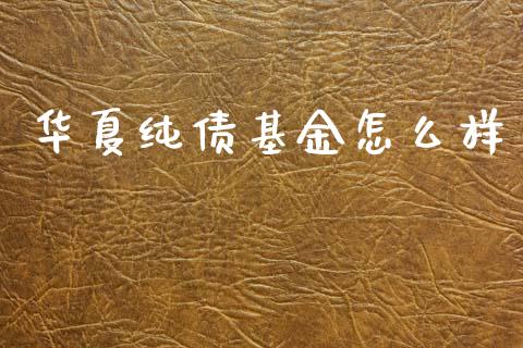 华夏纯债基金怎么样_https://m.jnkyh.com_期货开户条件_第1张