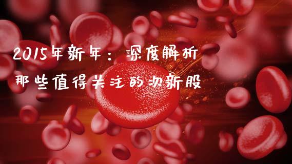 2015年新年：深度解析那些值得关注的次新股_https://m.jnkyh.com_股指期货_第1张