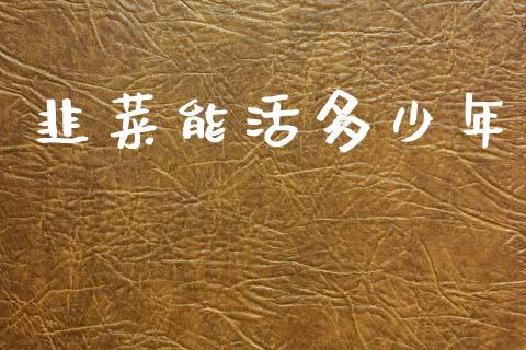 韭菜能活多少年_https://m.jnkyh.com_期货开户条件_第1张