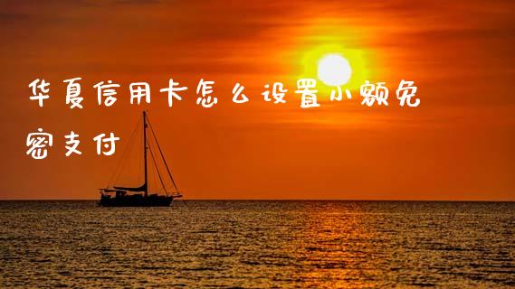 华夏信用卡怎么设置小额免密支付_https://m.jnkyh.com_国际原油_第1张