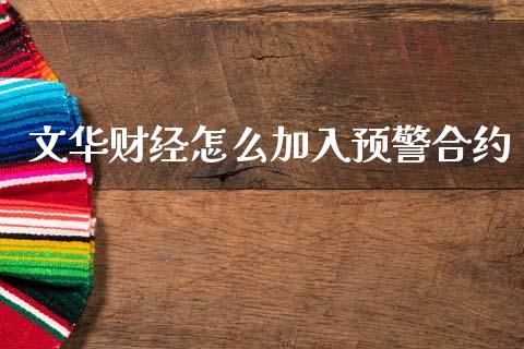 文华财经怎么加入预警合约_https://m.jnkyh.com_股指期货_第1张