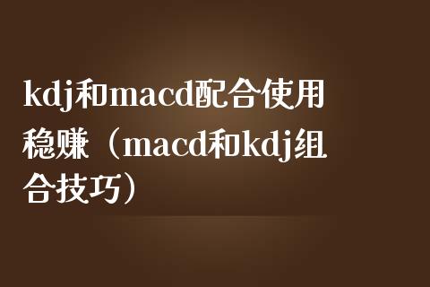 kdj和macd配合使用稳赚（macd和kdj组合技巧）_https://m.jnkyh.com_股票交易_第1张