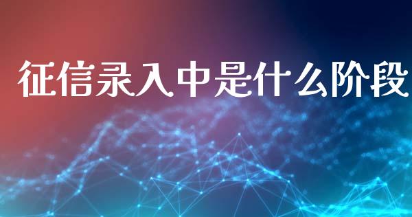 征信录入中是什么阶段_https://m.jnkyh.com_股指期货_第1张
