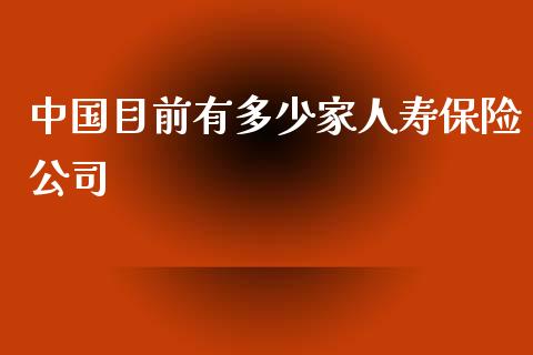 中国目前有多少家人寿保险公司_https://m.jnkyh.com_期货开户条件_第1张