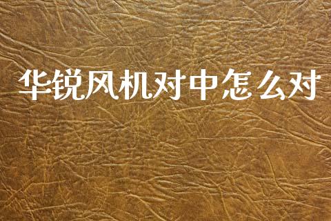 华锐风机对中怎么对_https://m.jnkyh.com_股指期货_第1张