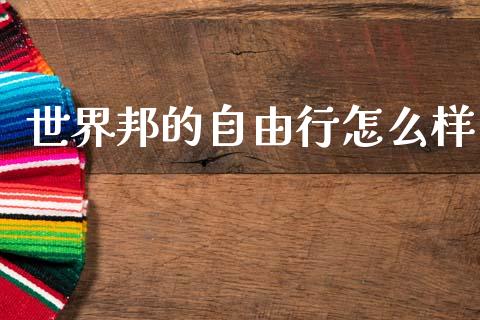 世界邦的自由行怎么样_https://m.jnkyh.com_国际原油_第1张