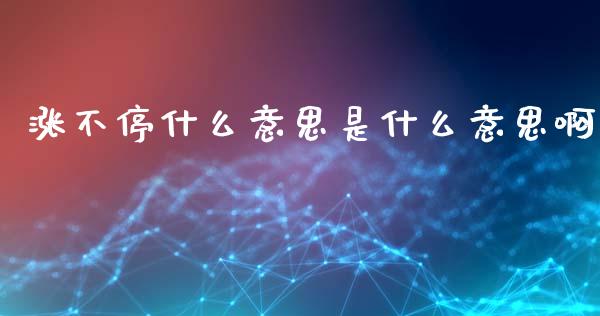 涨不停什么意思是什么意思啊_https://m.jnkyh.com_股票交易_第1张