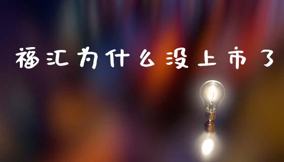 福汇为什么没上市了_https://m.jnkyh.com_股指期货_第1张