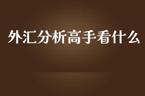 外汇分析高手看什么_https://m.jnkyh.com_股指期货_第1张
