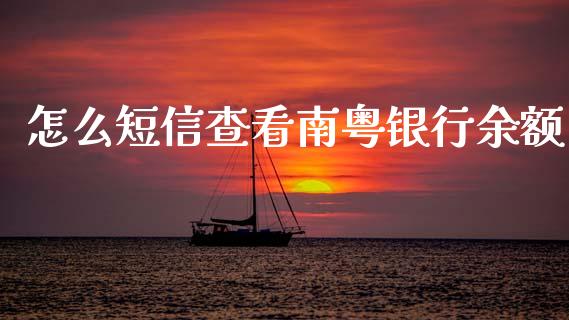 怎么短信查看南粤银行余额_https://m.jnkyh.com_股票交易_第1张