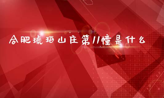 合肥琥珀山庄第11幢是什么_https://m.jnkyh.com_期货开户条件_第1张