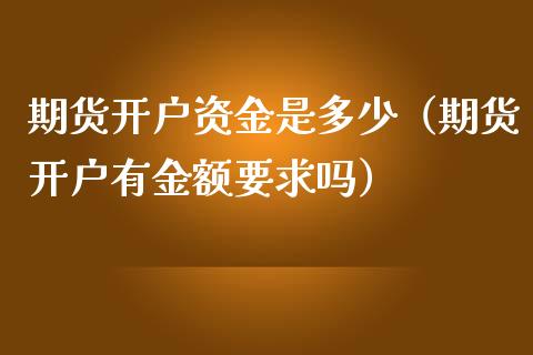 期货开户资金是多少（期货开户有金额要求吗）_https://m.jnkyh.com_国际原油_第1张