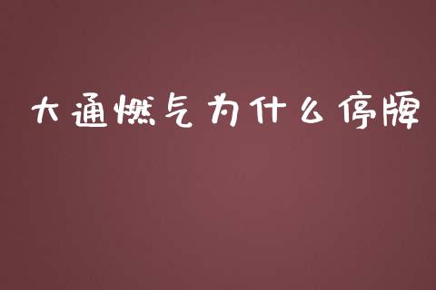 大通燃气为什么停牌_https://m.jnkyh.com_股指期货_第1张