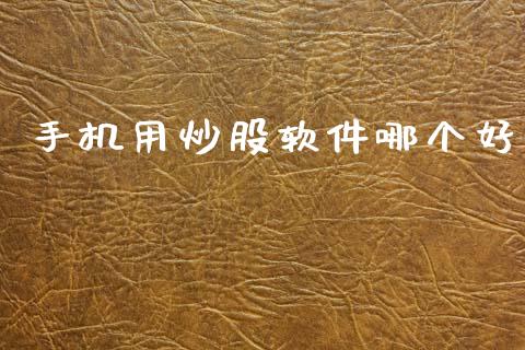 手机用炒股软件哪个好_https://m.jnkyh.com_期货开户条件_第1张