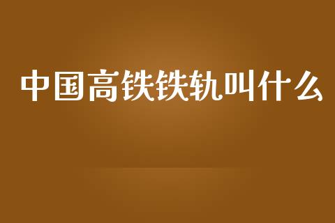 中国高铁铁轨叫什么_https://m.jnkyh.com_国际原油_第1张