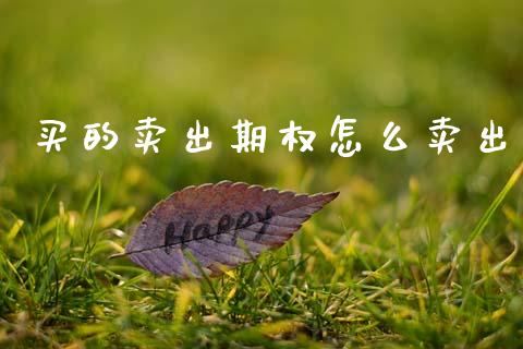 买的卖出期权怎么卖出_https://m.jnkyh.com_国际原油_第1张