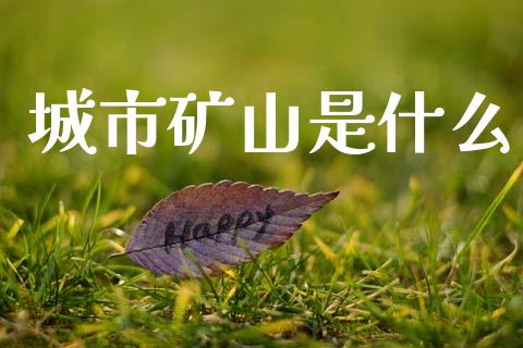 城市矿山是什么_https://m.jnkyh.com_股指期货_第1张