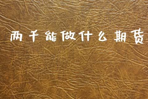 两千能做什么期货_https://m.jnkyh.com_股指期货_第1张