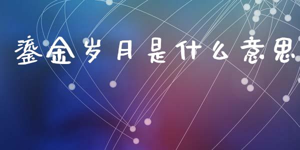 鎏金岁月是什么意思_https://m.jnkyh.com_期货开户条件_第1张