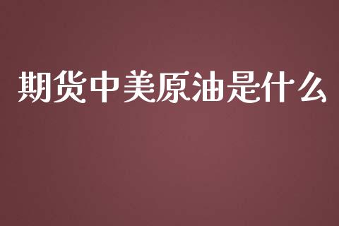 期货中美原油是什么_https://m.jnkyh.com_期货开户条件_第1张