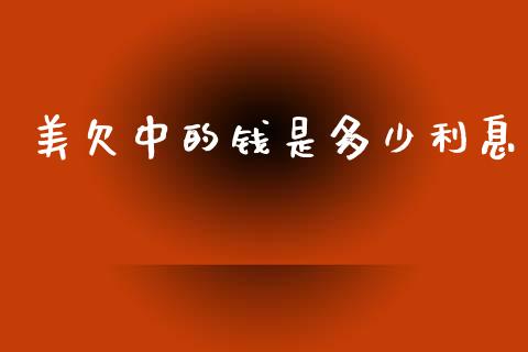 美欠中的钱是多少利息_https://m.jnkyh.com_期货开户条件_第1张