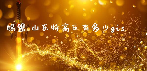 锡盟 山东特高压有多少gis_https://m.jnkyh.com_股指期货_第1张