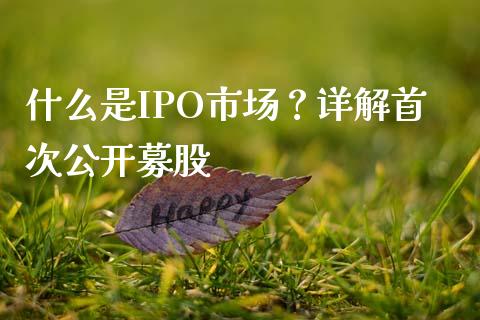 什么是IPO市场？详解首次公开募股_https://m.jnkyh.com_股指期货_第1张