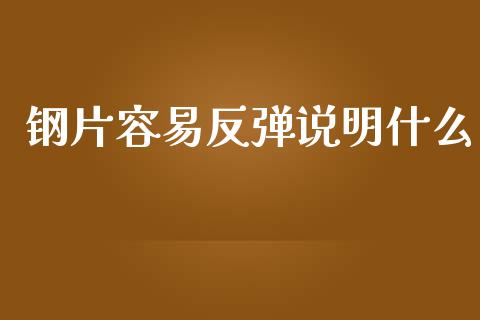钢片容易反弹说明什么_https://m.jnkyh.com_期货开户条件_第1张