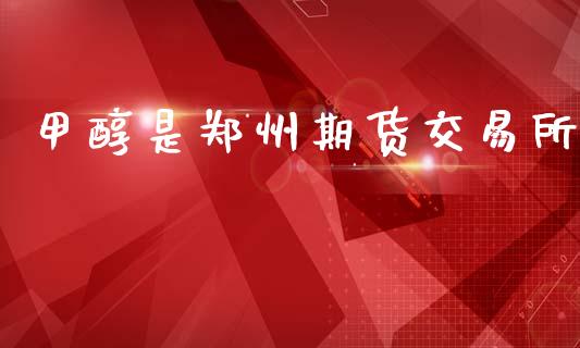 甲醇是郑州期货交易所_https://m.jnkyh.com_期货开户条件_第1张