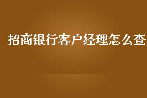 招商银行客户经理怎么查_https://m.jnkyh.com_期货开户条件_第1张