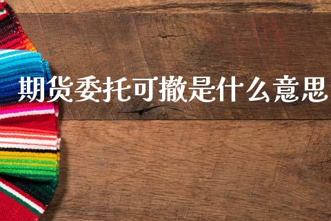 期货委托可撤是什么意思_https://m.jnkyh.com_国际原油_第1张