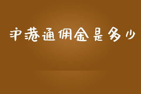 沪港通佣金是多少_https://m.jnkyh.com_股指期货_第1张