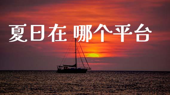 夏日在 哪个平台_https://m.jnkyh.com_期货开户条件_第1张