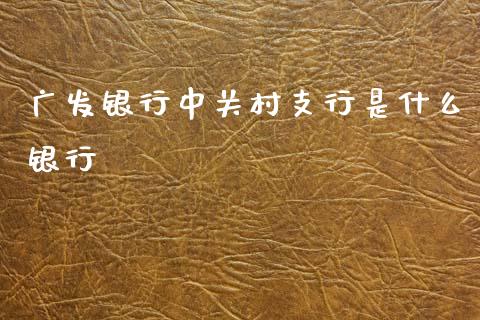 广发银行中关村支行是什么银行_https://m.jnkyh.com_股指期货_第1张